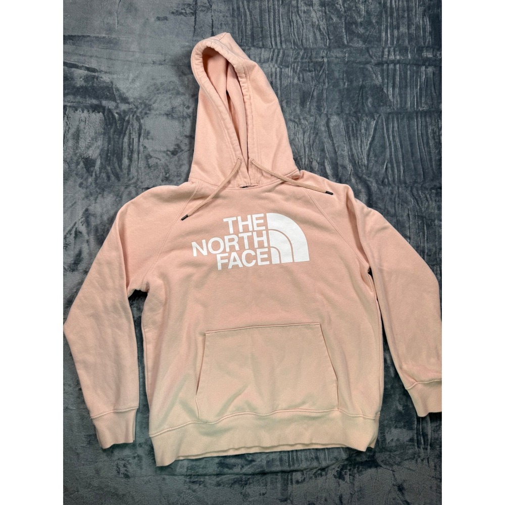 The North Face Hoodie Womens L Pink Half Dome Logo Pullover Raglan Sweatshirt